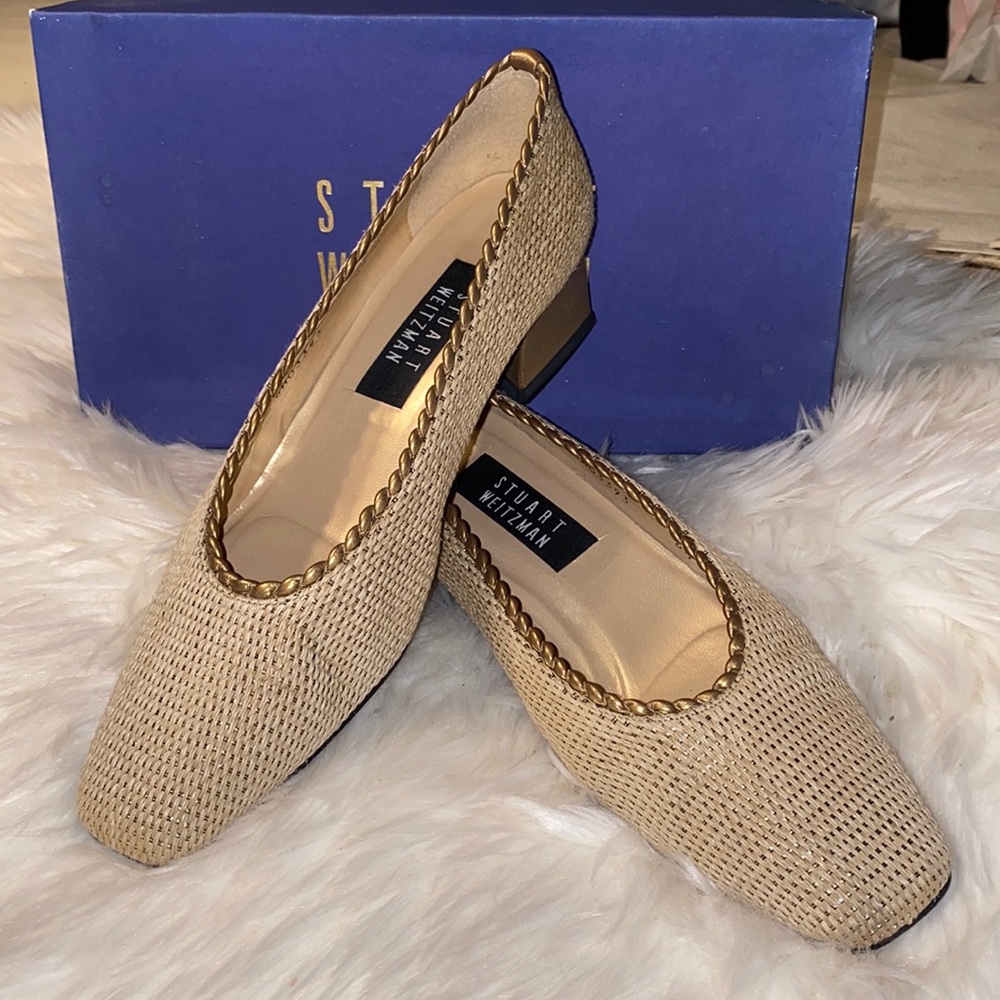 Stuart Weitzman Subarban Gold Cordina Size 8 1/2